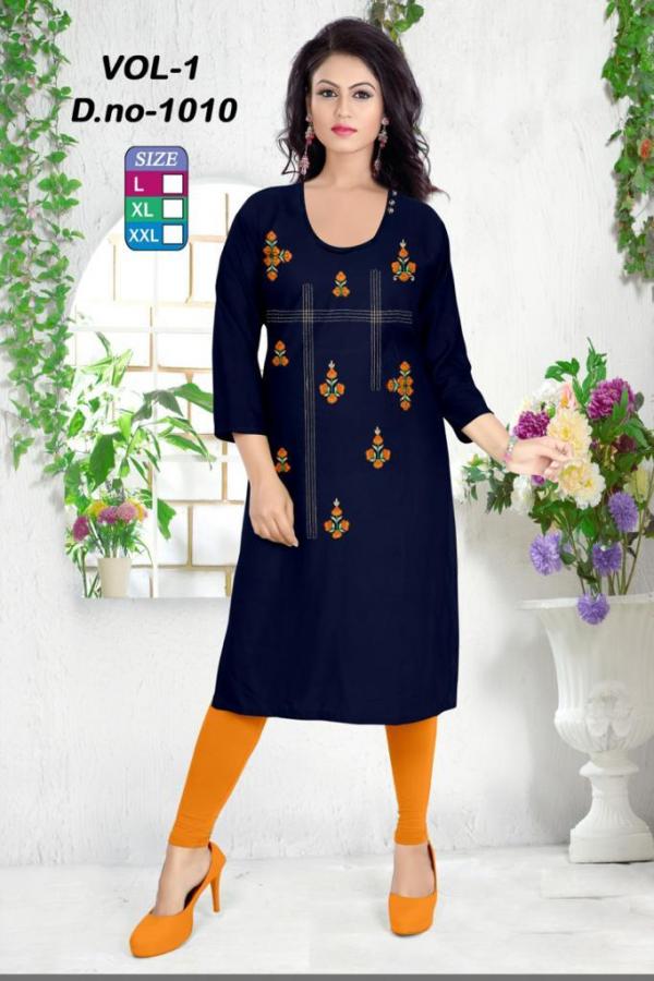 Rich Look-Rayon-With-Handwork-Kurti